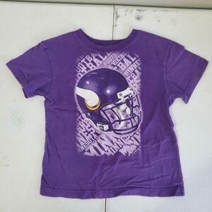 NFL Kids Purple Football Vikings Helmet Tee
